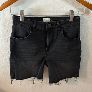Ripton black raw hem shorts, size 26
